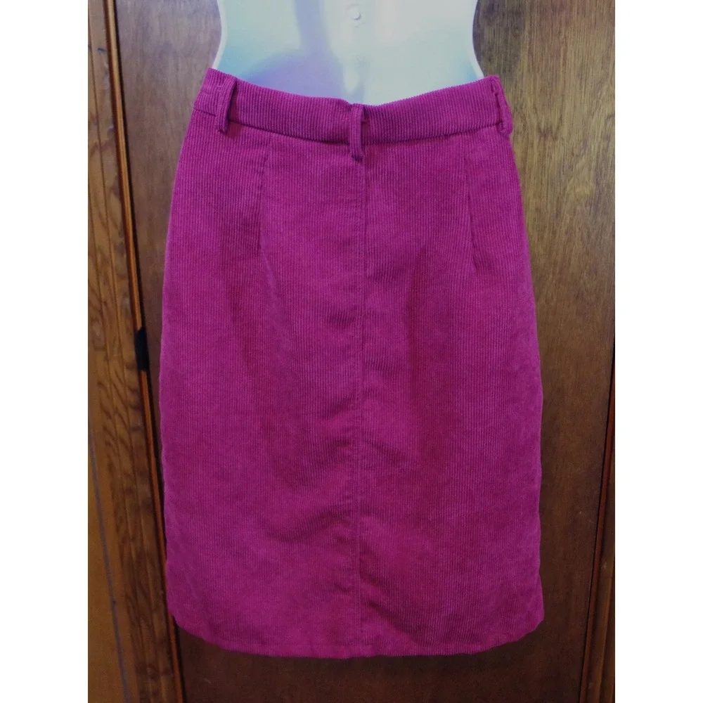 SHEIN‎ Teen Girls Brick Red Corduroy Button Front A-Line Skirt Size 10-11Y